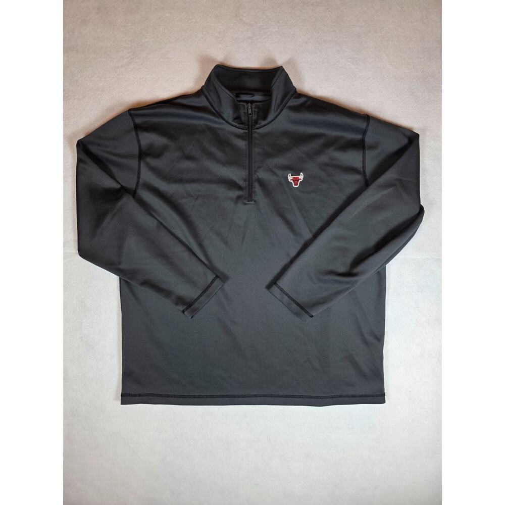 Chicago Bulls Mens NBA Polyester Pullover Quarter Zip Size 2XL Embroidered